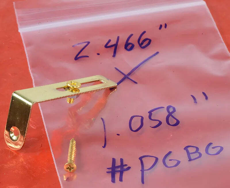 Generic Gold Pickguard Bracket With Hardware For Solid Body, #PGBG