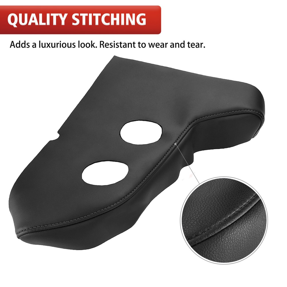 Black Leather Cup Holder Panel Replacement Cover For Toyota Avalon 2013-2018