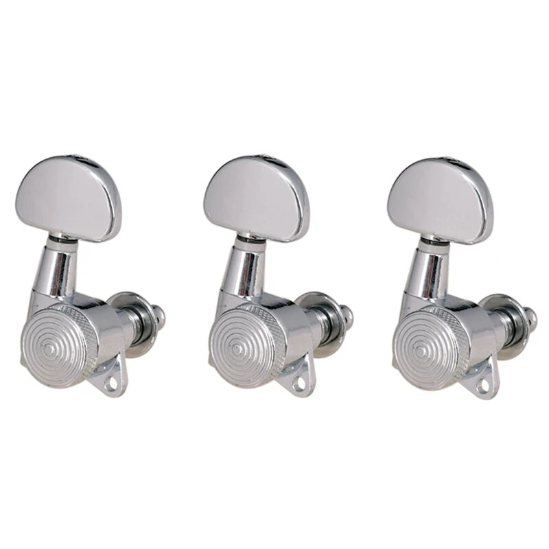 Chrome 6R Inline Guitar String Tuning Pegs Auto Locking Tuners Keys Machine Head