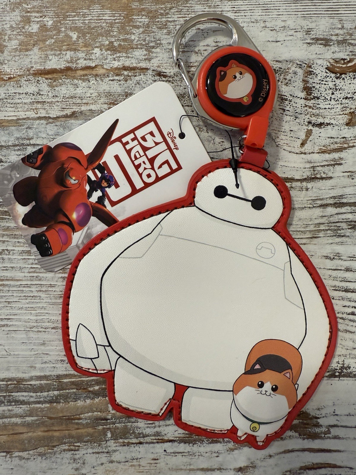 YAY! NEW WITH TAG! Disney Big Hero 6 Baymax Retractable Faux Leather Cardholder!