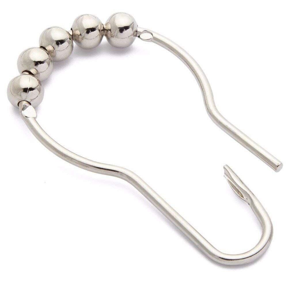 Shower Curtain Hooks Rings Stainless Steel Set of 12 Polished