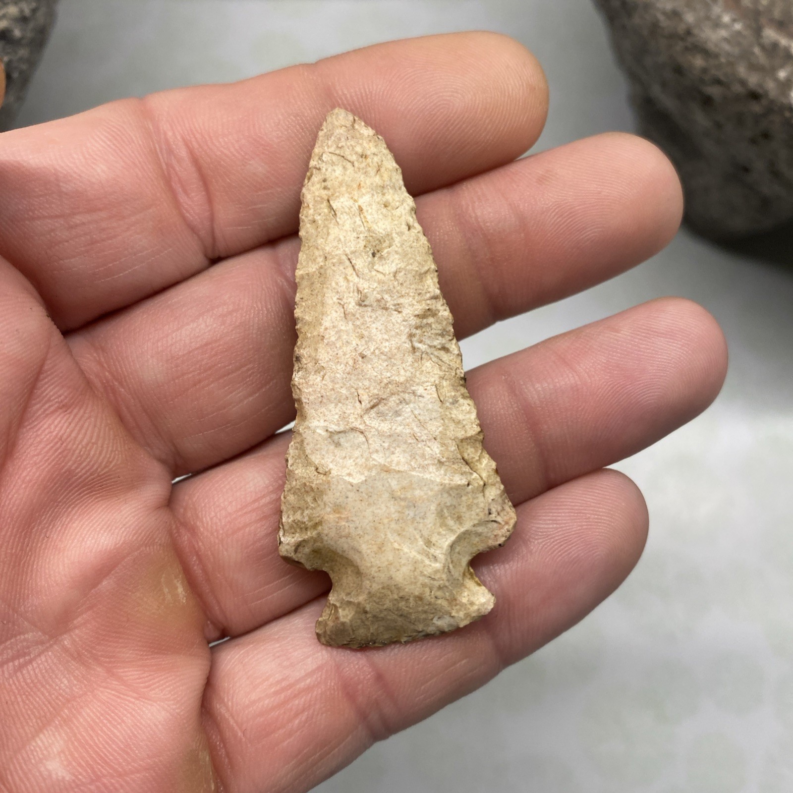MLC s8221 2 1/2” Archaic Pinetree Arrowhead Wisconsin Stone Artifact