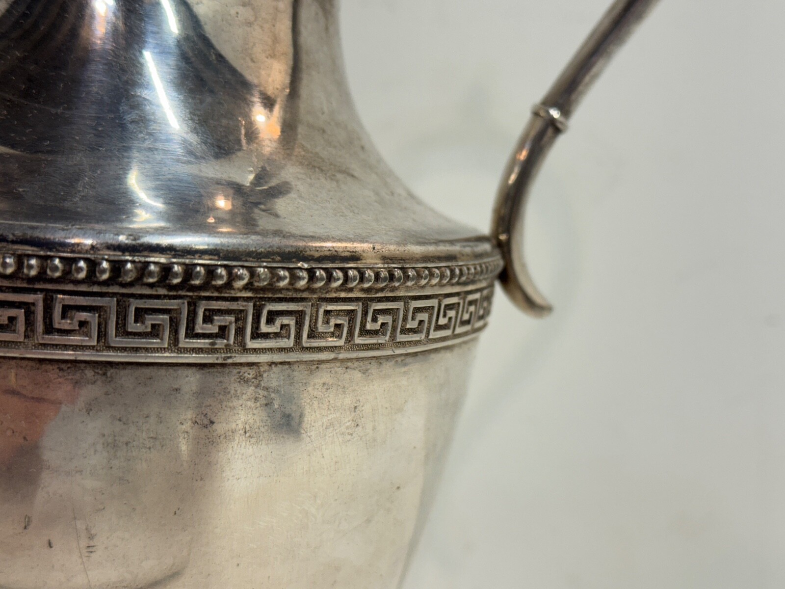 Vintage Rogers Smith Silver Plate Pitcher Pattern 1790 w/ Greek Key Decorations