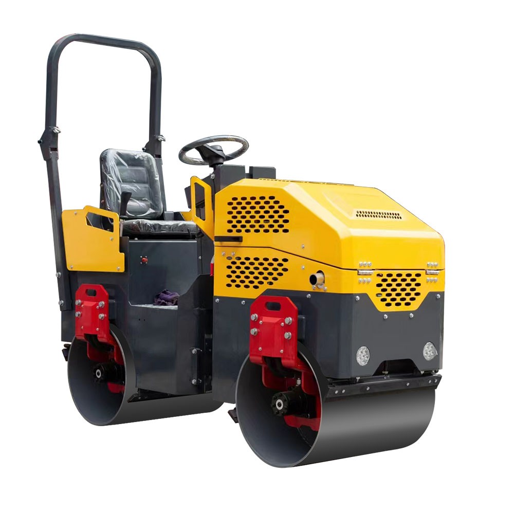 Petrol Engine Soil Asphalt Double Drum 1ton Roller Road Roller Compactor