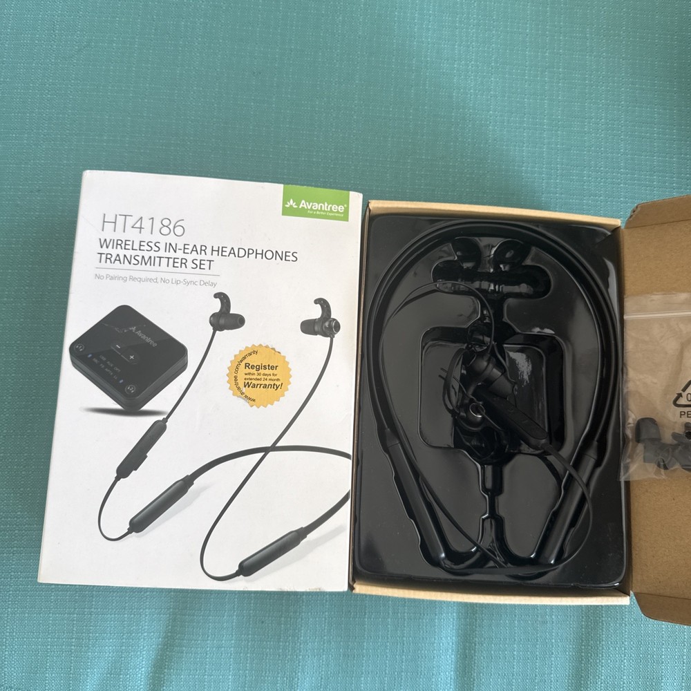 Avantree HT4186 Wireless In-Ear Headphones Transmitter Set