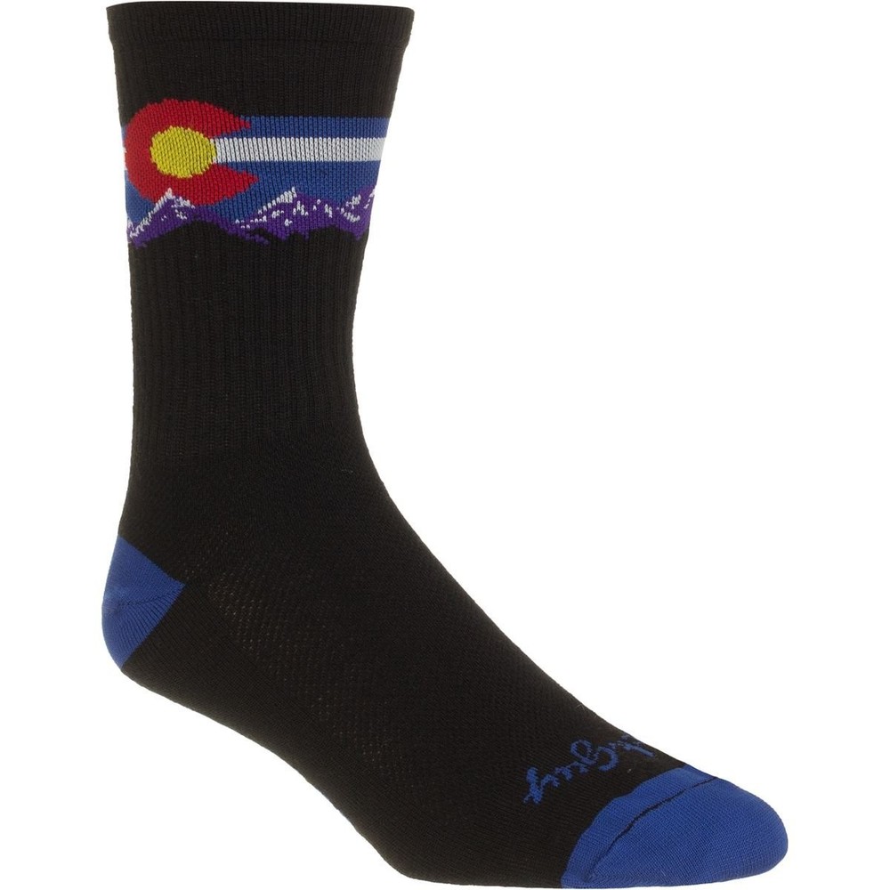 Sockguy, Colorado Mountain, Crew Cuff Socks, 6-inch - Small/Medium
