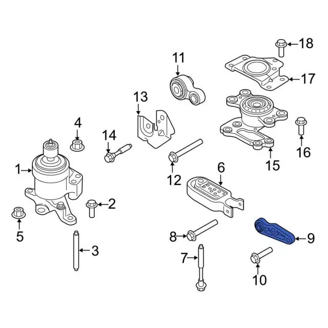 Genuine Ford Engine Support Rod Bracket DP5Z-6F055-A