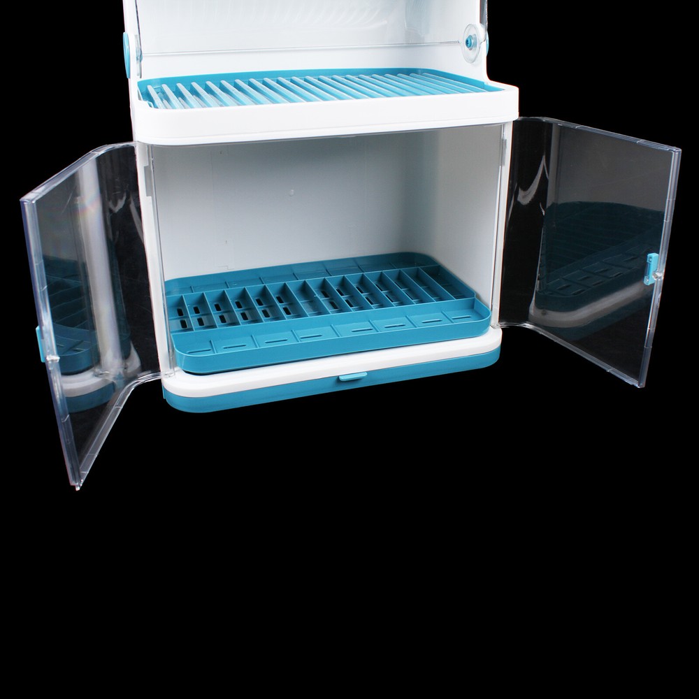 2-layer Kitchen Dish Rack Drainer Bowl Cup Plate Dish Drying Rack With Cover