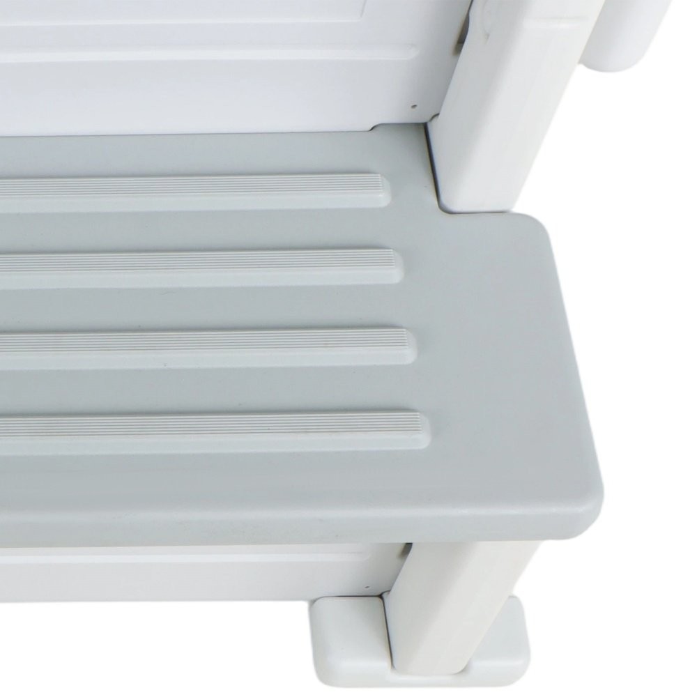 White Swimming Pool Ladder Heavy-Duty 4 Step Above Ground w/ Handrails Plastic