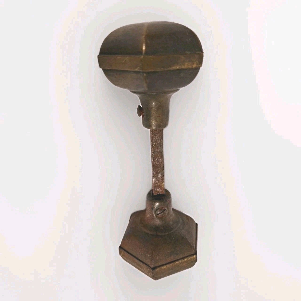 Antique Hexagon Brass Door Knob Set with Spindle Reclaimed Hardware Victorian