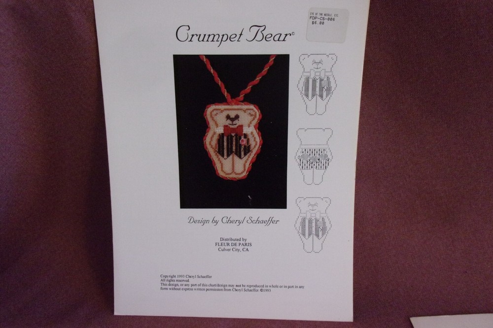 Cheryl Schaeffer Crumpet Bear Needlepoint chart