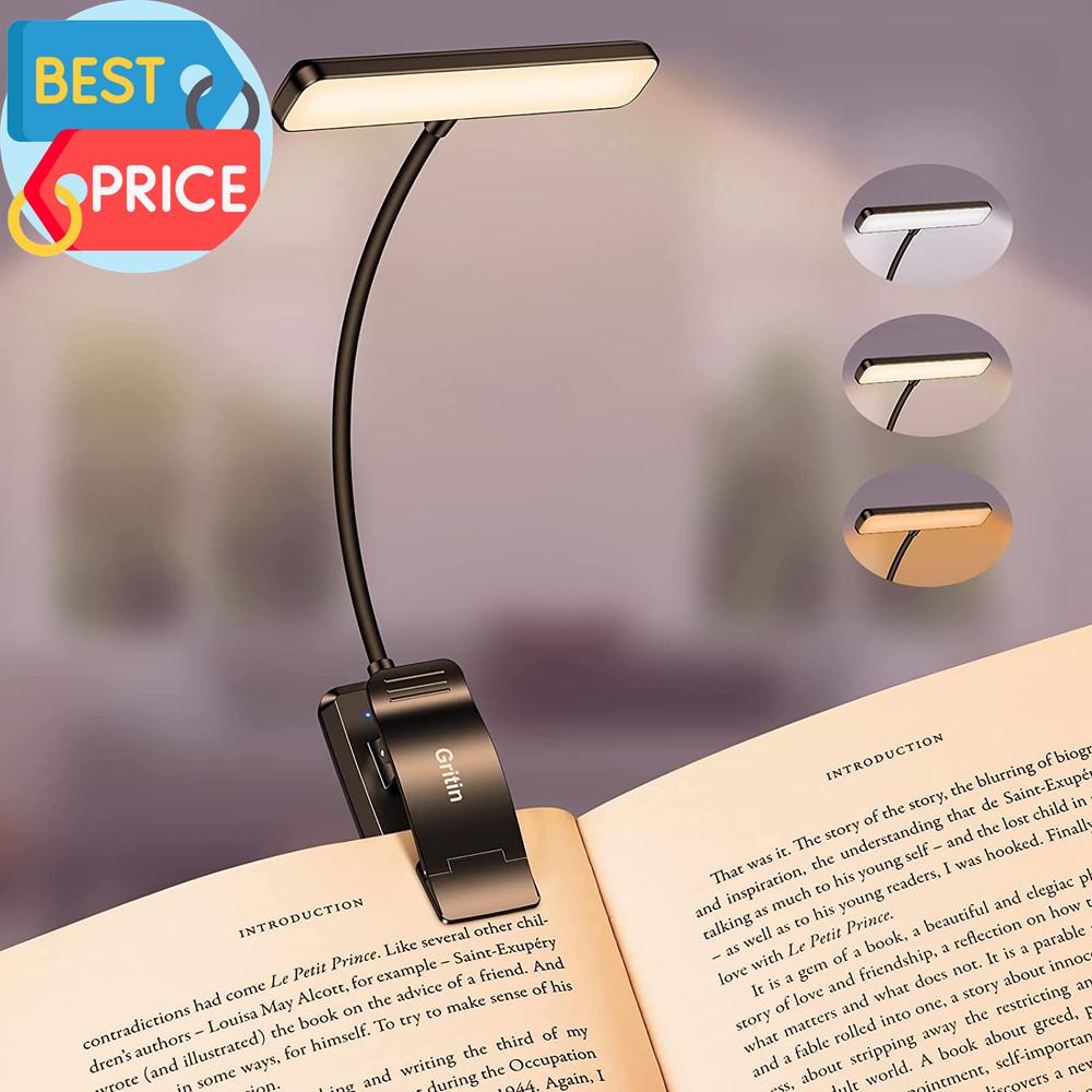 19 LED Rechargeable Book Light for Reading in Bed with Memory Function- Eye Cari