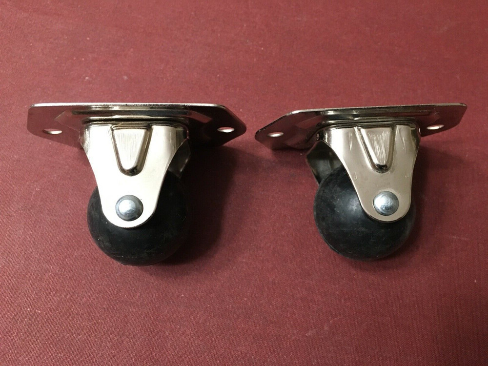 2 - Roller Ball 1-3/16" Caster Wheels with Light Duty Chrome Frames