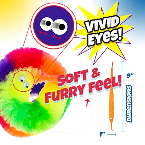 Fuzzy Worm Fidget Toy with String Attached () – Fun Magic Tricks for 1 Pack