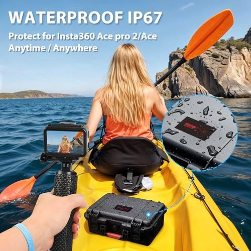 Hard Case for Insta360 ACE Pro 2, Double Layers IP67 Waterproof Shockproof