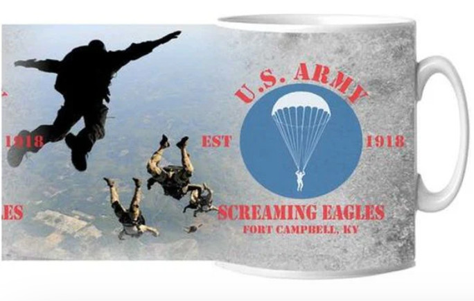 ARMY SCREAMING EAGLES PARACHUTE CERAMIC MUG 15OZ