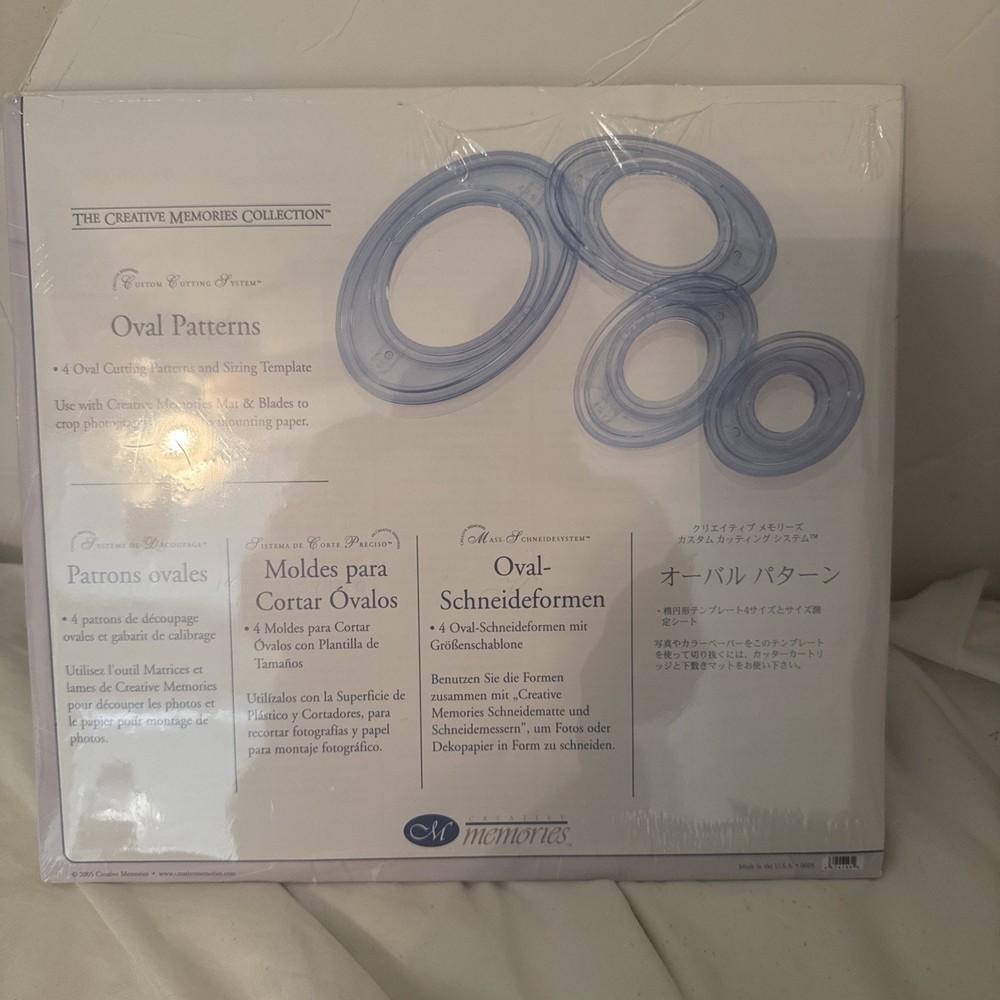 Creative Memories Custom Cutting System 4 Oval Pattern Template Set Scrapbooking