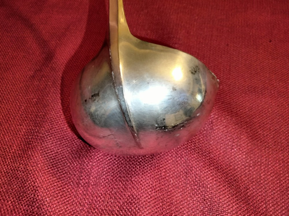 Silverplate punch drink serving ladle, 13" & holds 3/4 cup, made Italy good cond