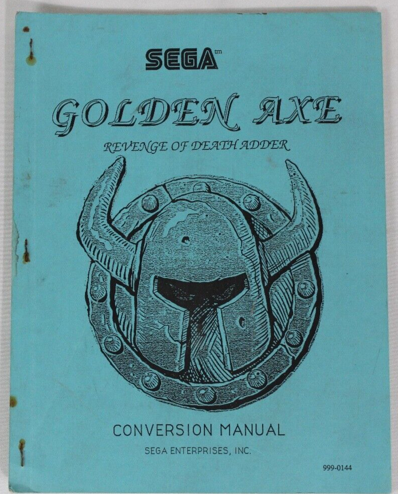 SEGA Golden Axe II Arcade Game Conversion Manual