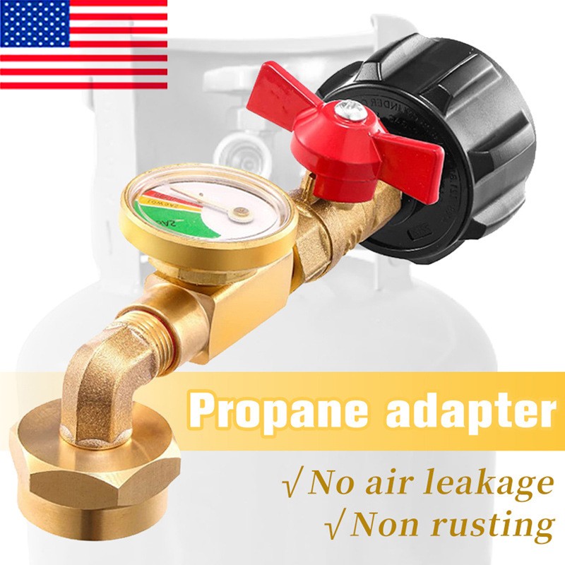 1Lb To 20Lb Tank Propane Refill Adapter Kit With Gauge And ON-Off Control Valve