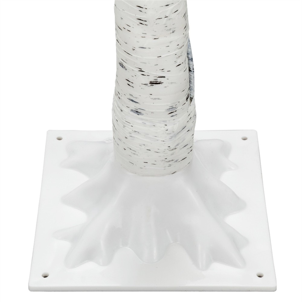 US 4ft Prelit White Snowflake Artificial Birch Christmas Tree w/48LED Lignt&Base