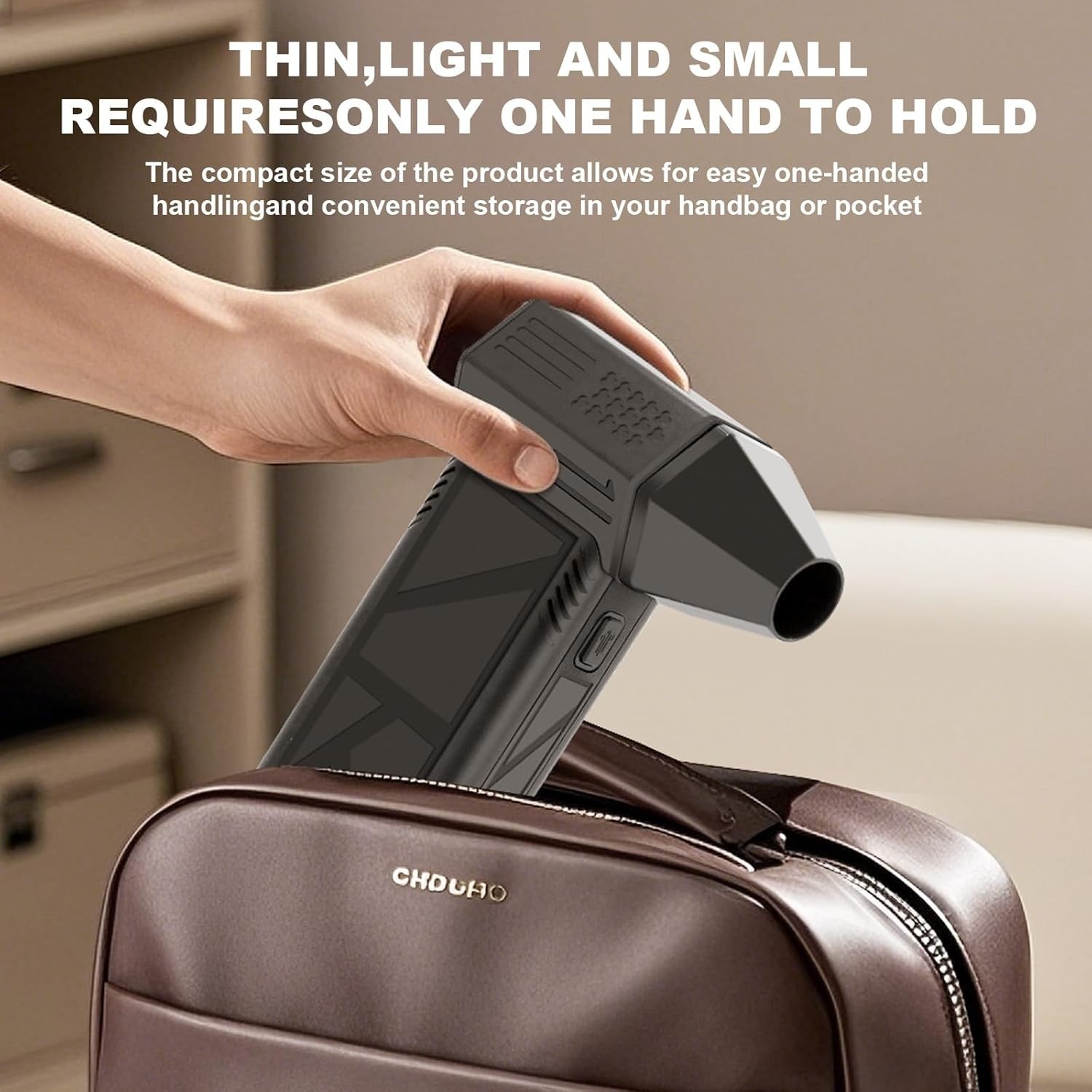 WeePro Compressed Air Duster 180000RPM Cordless Mini Turbo Fan, 3-Speed Vacuum