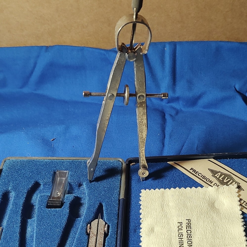 ALVIN 525B Precision Drawing Instruments Set Made in Germany Drafting Compass