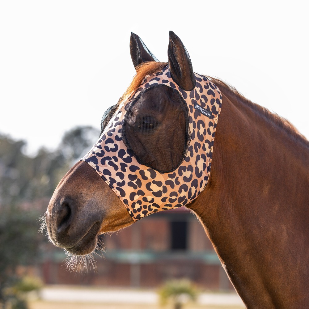 Anti Fly Mask in Elastic Lycra X-Tech Leopard Fine Easyfit