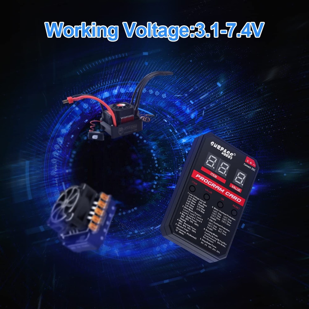 Surpass Hobby ESC Programming Card RC Car Electronic Speed Controller LED Progra