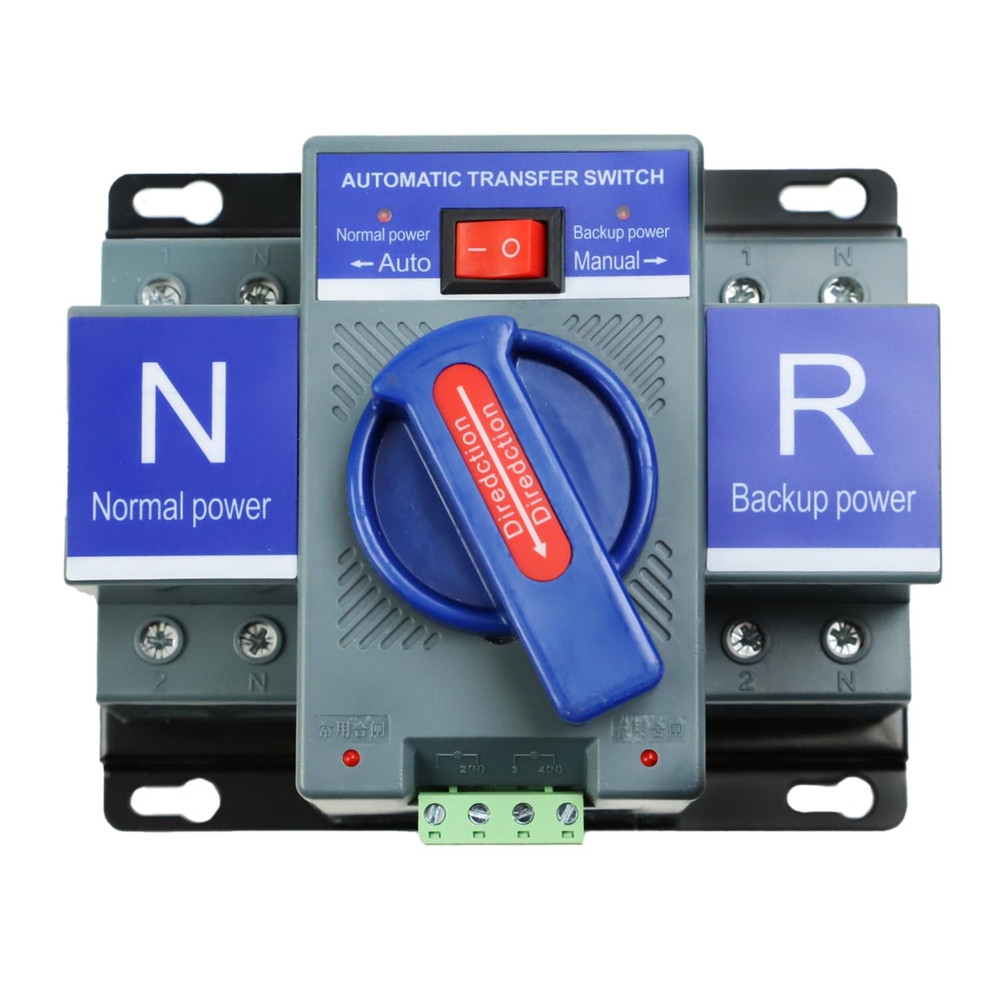 Dual Power Automatic Transfer Switch 110V 2P 63A Generator Changeover Switch Fo