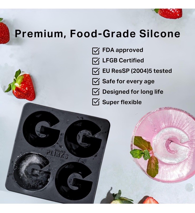 Customized Letter U Monogram Ice Cube Mold - Silicone Drink Plinks, NEW