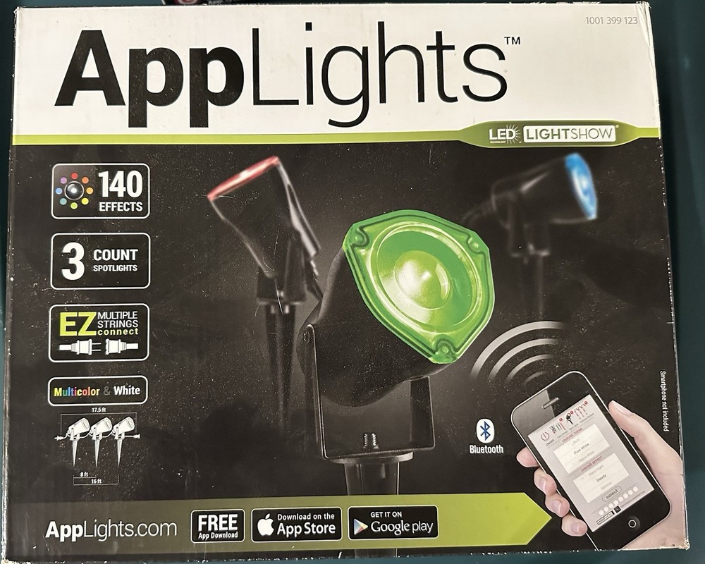 Gemmy APPLIGHTS LED Projection 140 Effects Lightshow 3 Strobes Remote Control