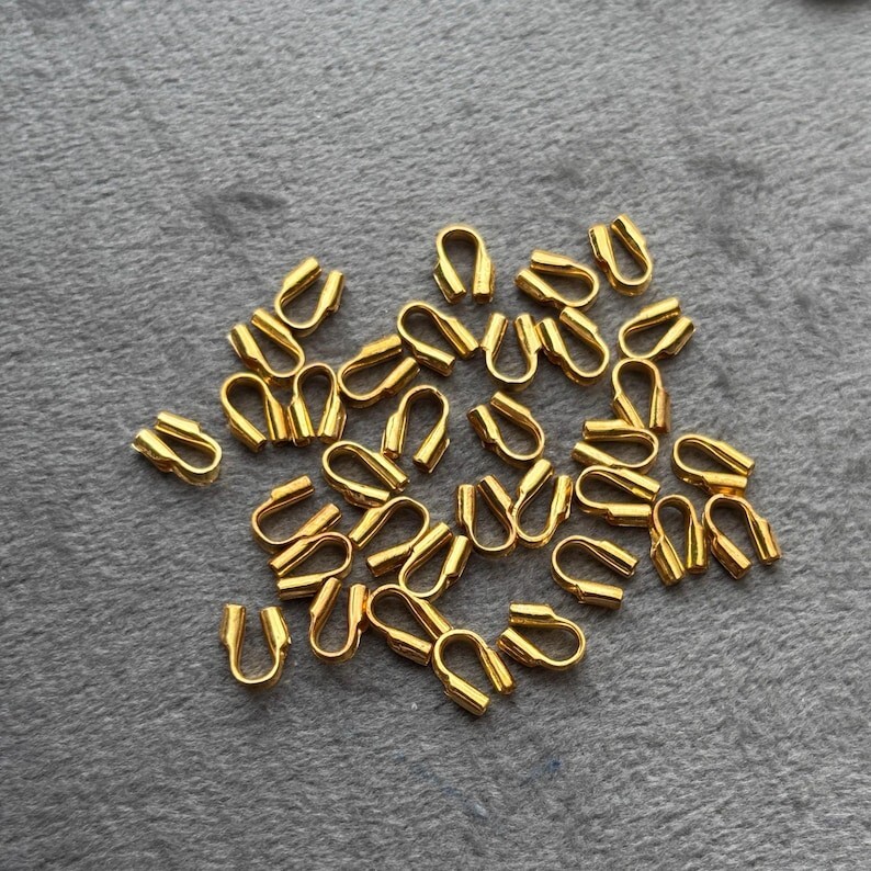 14k Solid Yellow Gold Wire Guard Cover Protector Stringing Finding 0.6mm 10pc