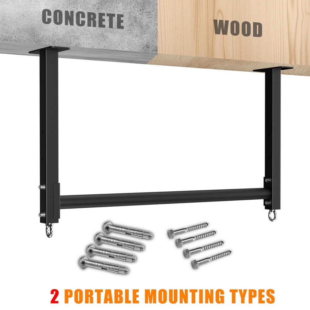 Ceiling Mounted Pull Up Bar, 3 Adjustable Heavy Duty Pull Up Bars, 16"/24" Ra...