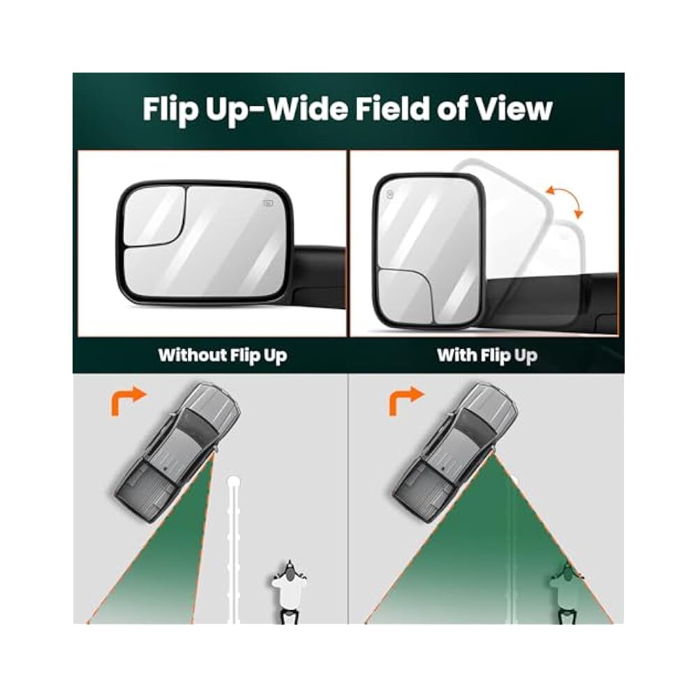 Side Mirror, Power Adjustment & Heating, Passenger Side, Select Fitment