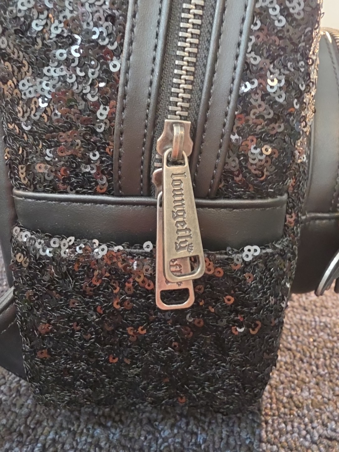 Loungefly Disney Villains Maleficent Dragon Sequin Snow Globe Mini Backpack