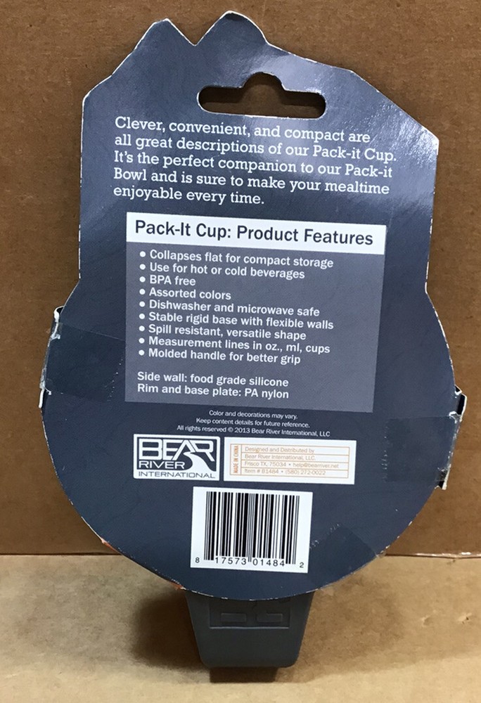 Bear Grylls Collapsible 4” Silicone Cup Pack-It-Cup C19