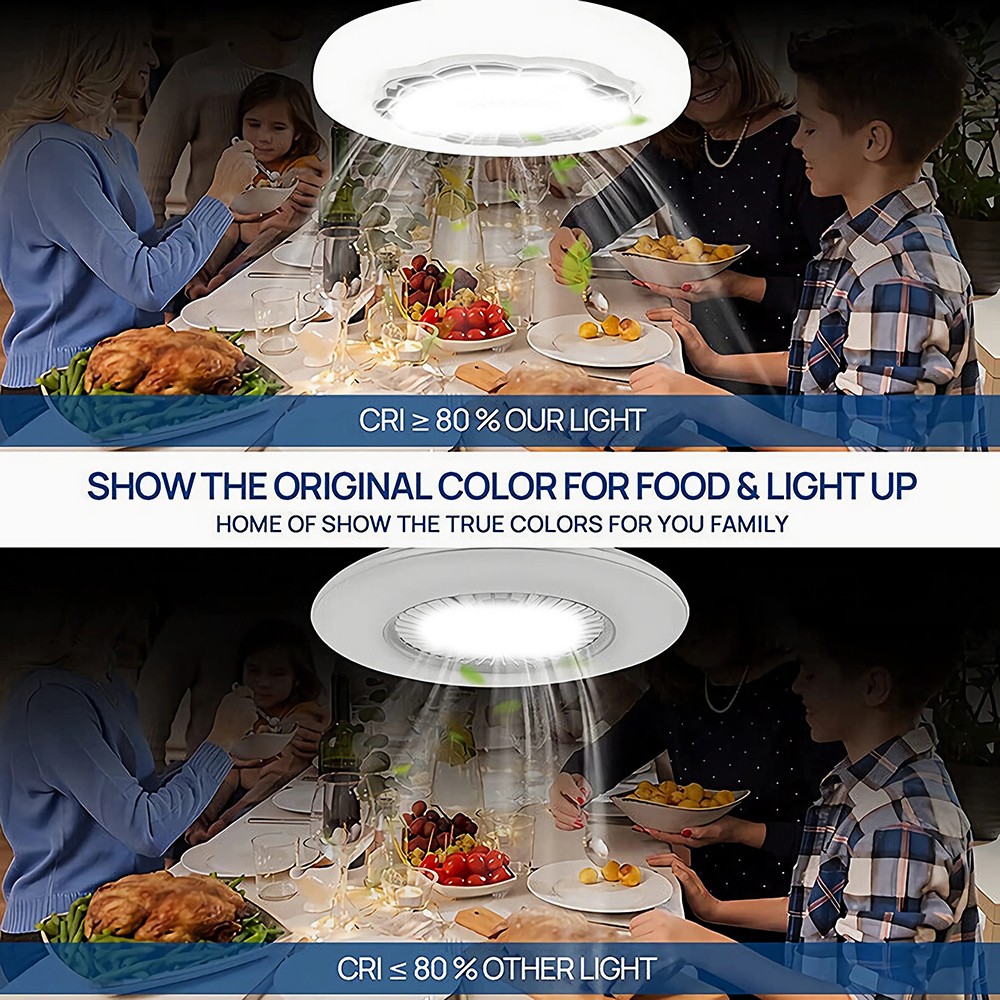 Socket Ceiling Fans with Light and Remote- Socket Fan light with Dimmable Led K1