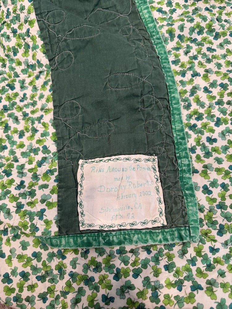 Green Floral Patchwork Cotton Quilt