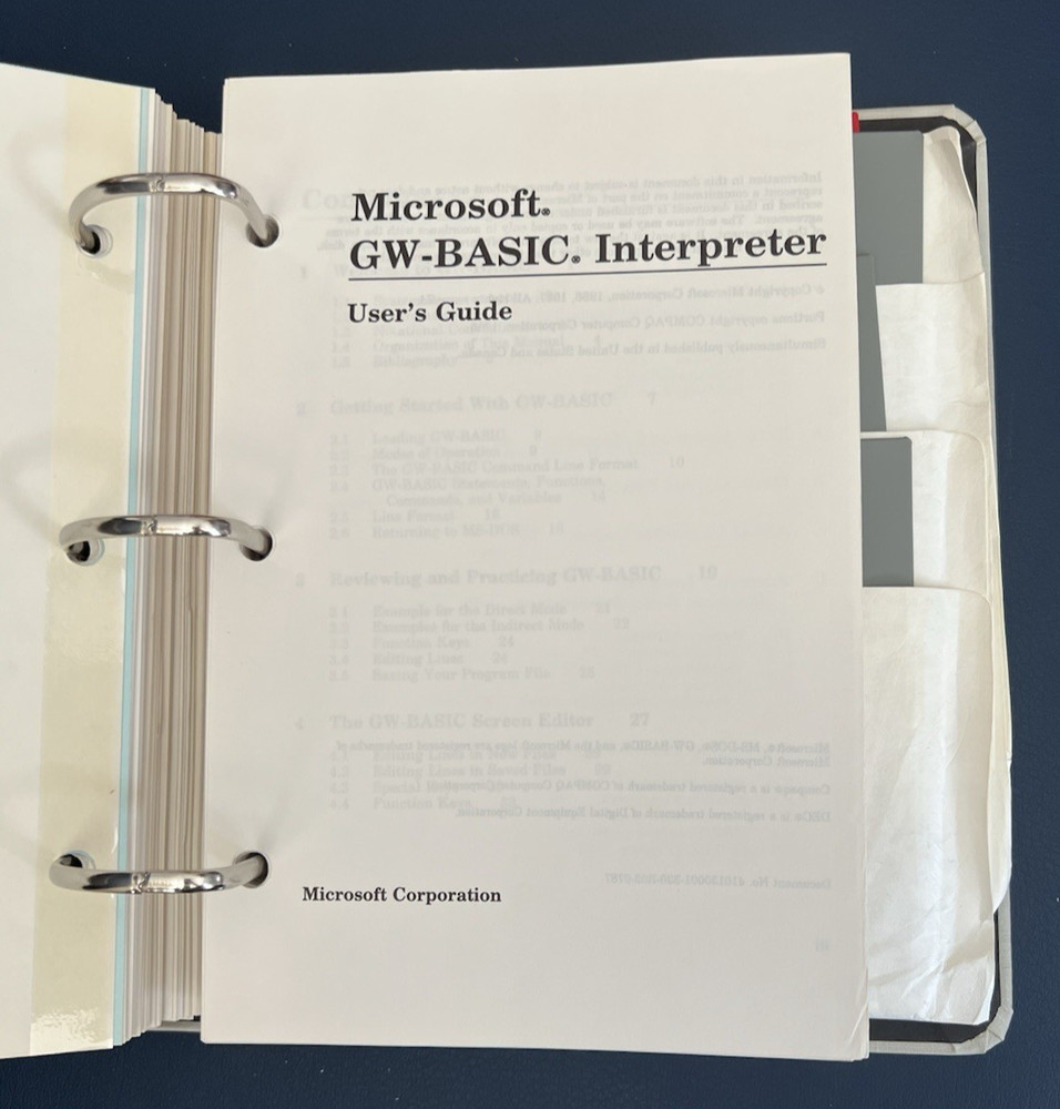 Northgate Computer Systems Microsoft MS-DOS, GW Basic Users Guide w/6 Discs 1988