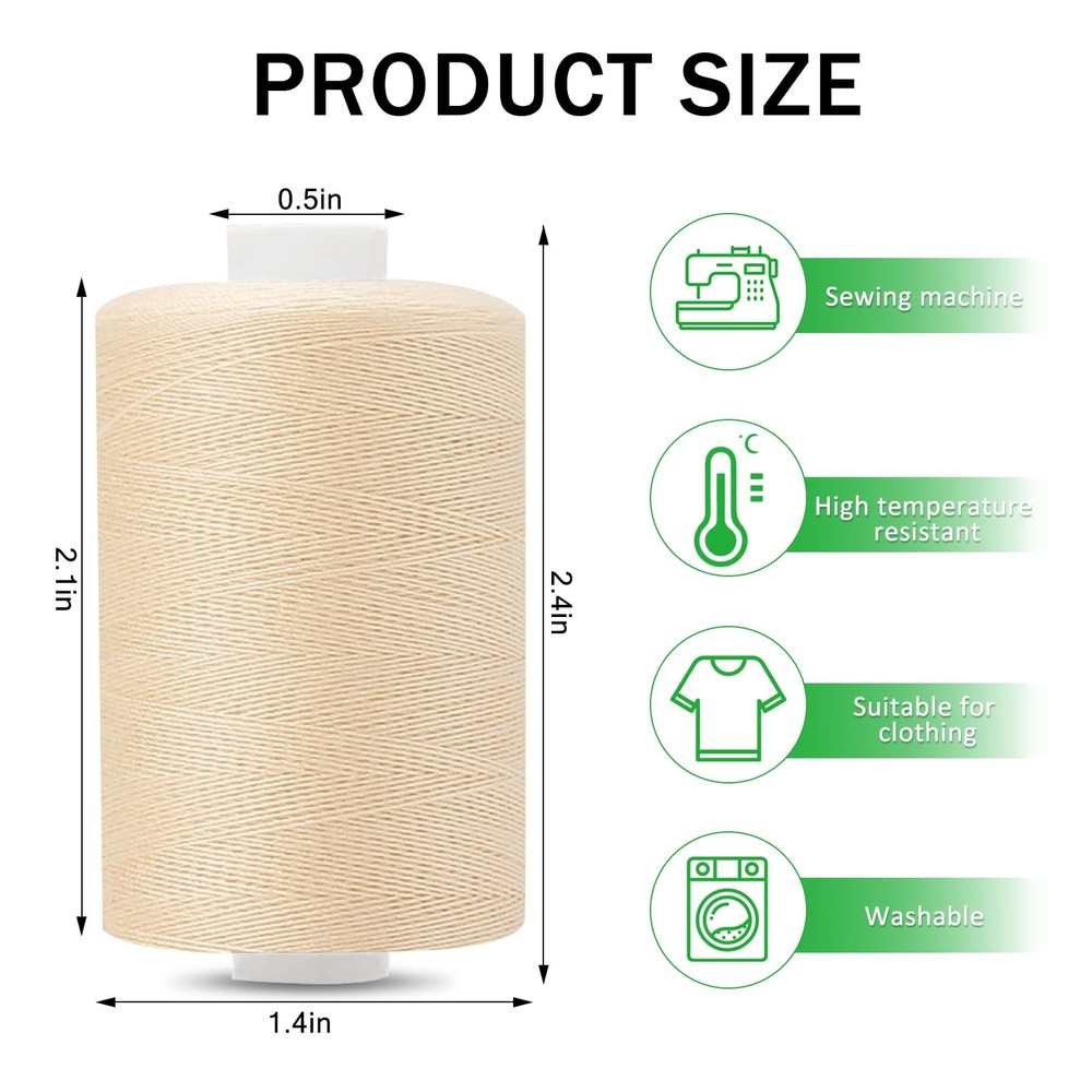 42 Spools All Purpose Sewing Thread 1000 Yards, Bobbin Polyester Thread for S...
