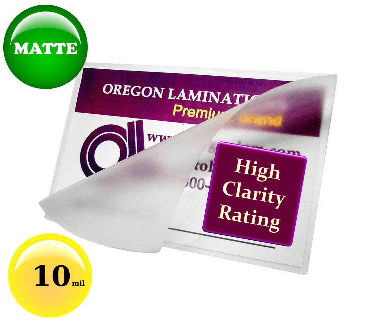 10 Mil MATTE Hot Laminating Pouches Drivers License 2-3/8 x 3-5/8 (100/pack)