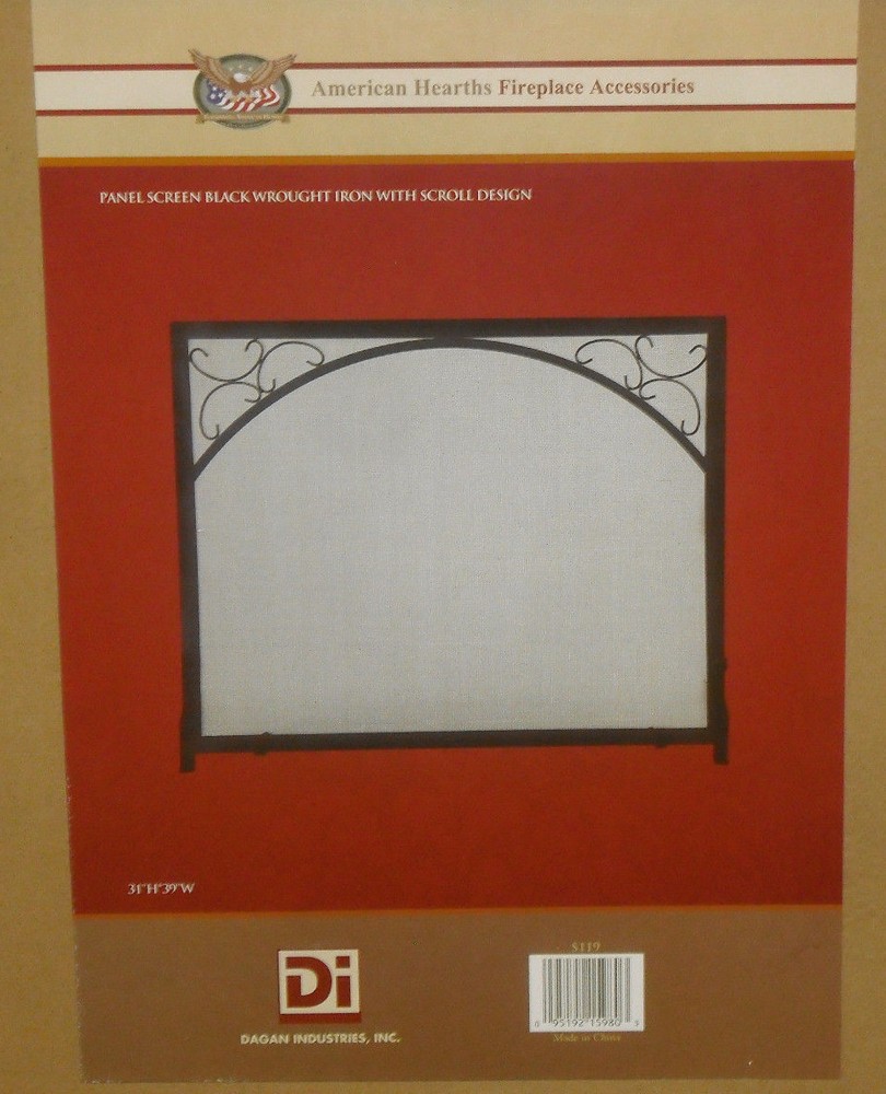 Dagan Flat panel screen black wrought iron with scroll design. 31″T x 39″ W