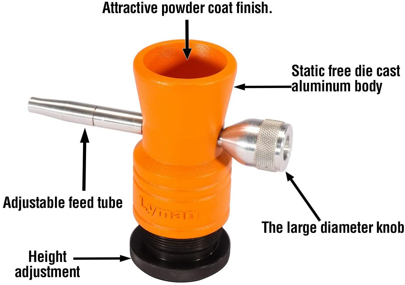 Lyman Brass Smith Adjustable Powder Trickler, Static Free Die Cast - 7752500