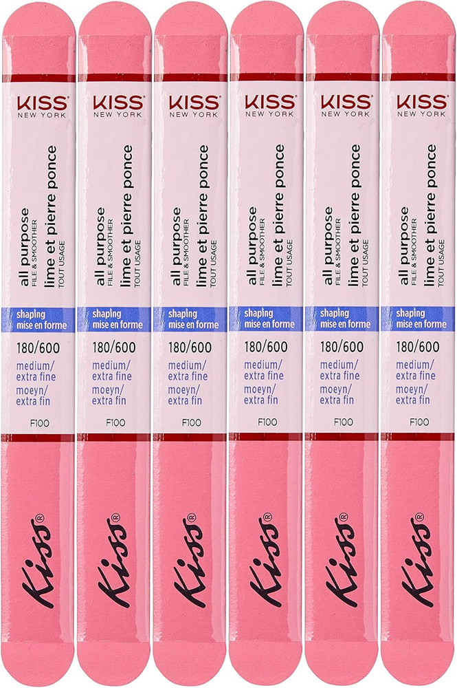 File All Purpose & Smoother 180 Medium / 600 6 Count (Pack of 1), Pink