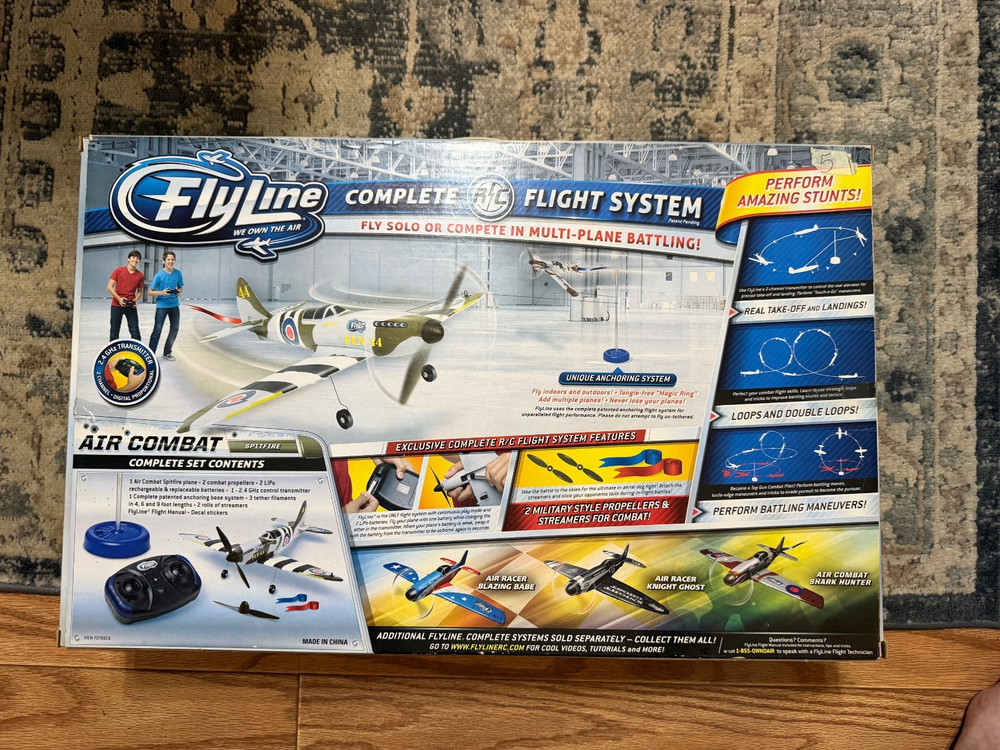 FLYLINE AIR COMBAT COMPLETE REMOTE CONTROLLED FLIGHT SYSTEM SPITFIRE AIRPLANE