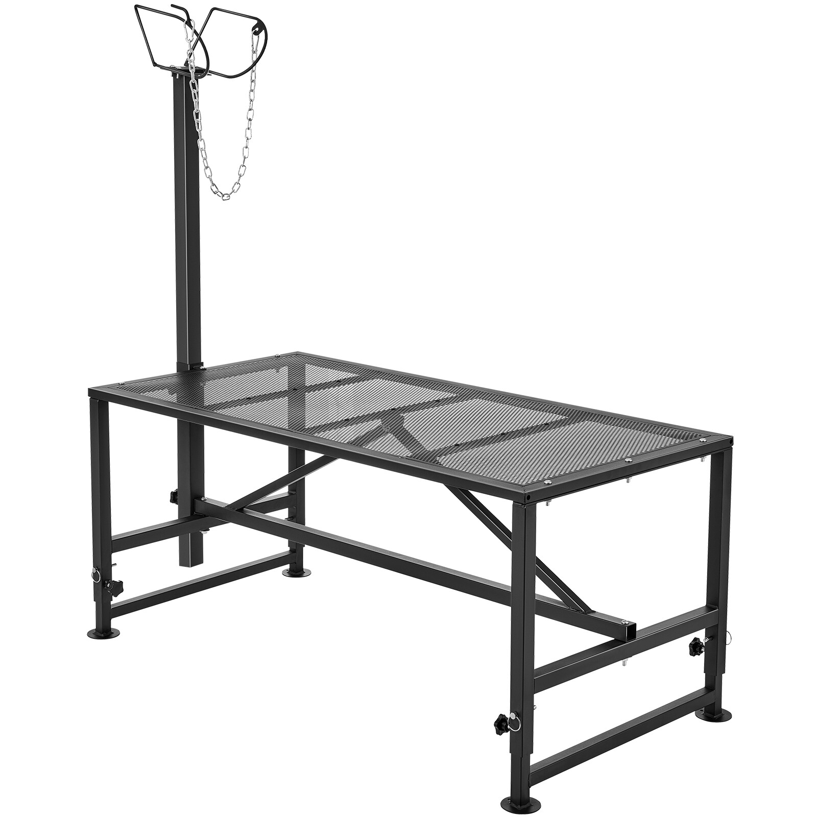 VEVOR Livestock Stand Goat Trimming Stand 21"-33" Height 47x23 in Tabletop Black