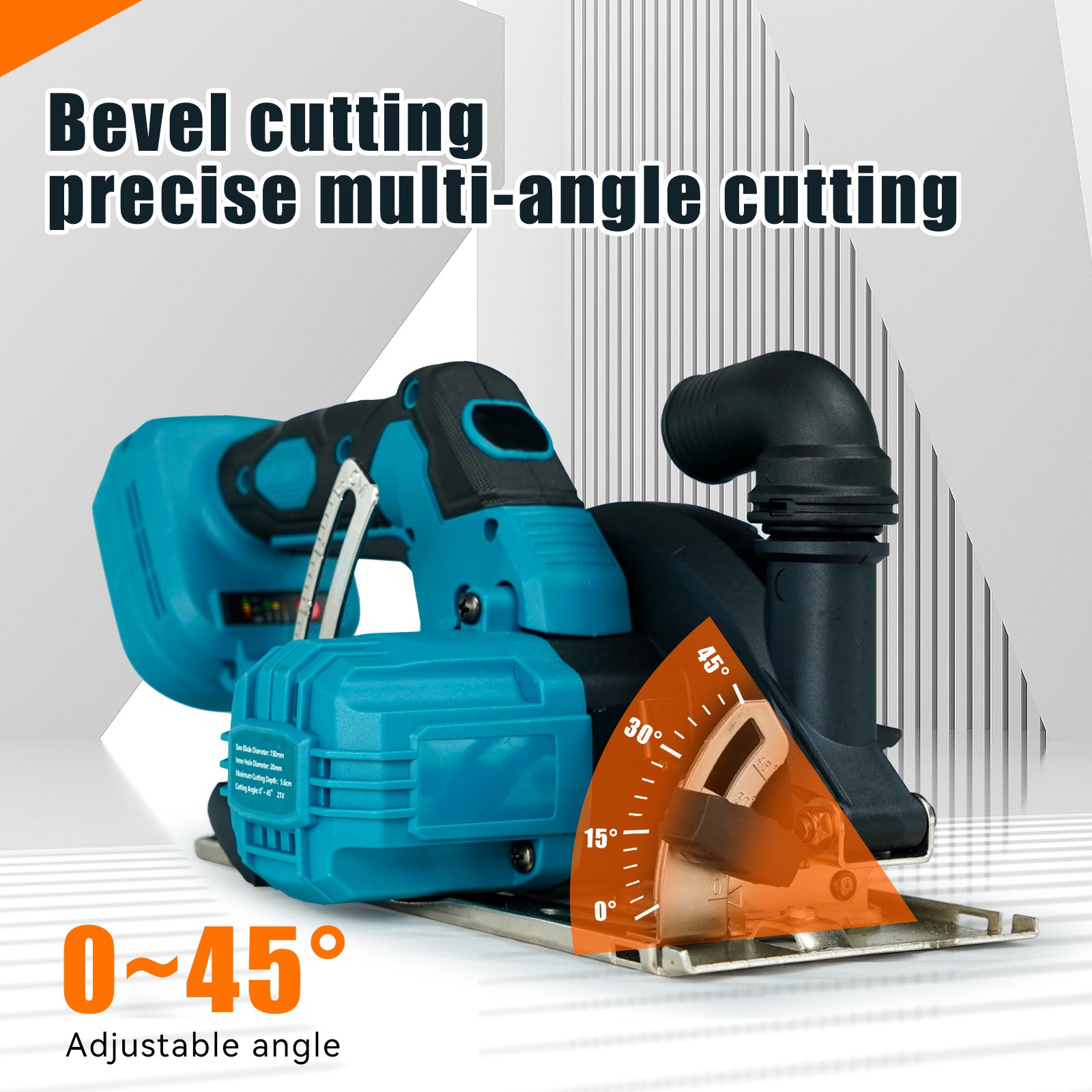 21V 6-1/2 inch Cordless Circular Saw with Two Batteries Two saw blades brand new