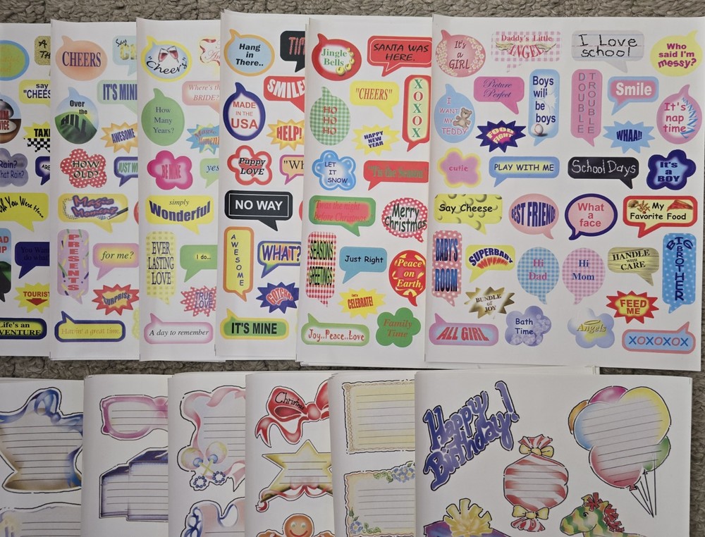 Scrapbooking Starter Bundle Aprox. 100 Items Stickers, Calendar Cutouts etc