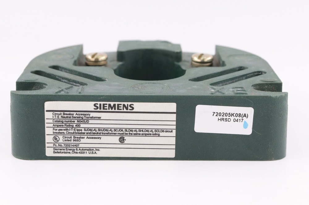 SIEMENS N04SJD 400A I-T-E NEUTRAL SENSING TRANSFORMER/CT